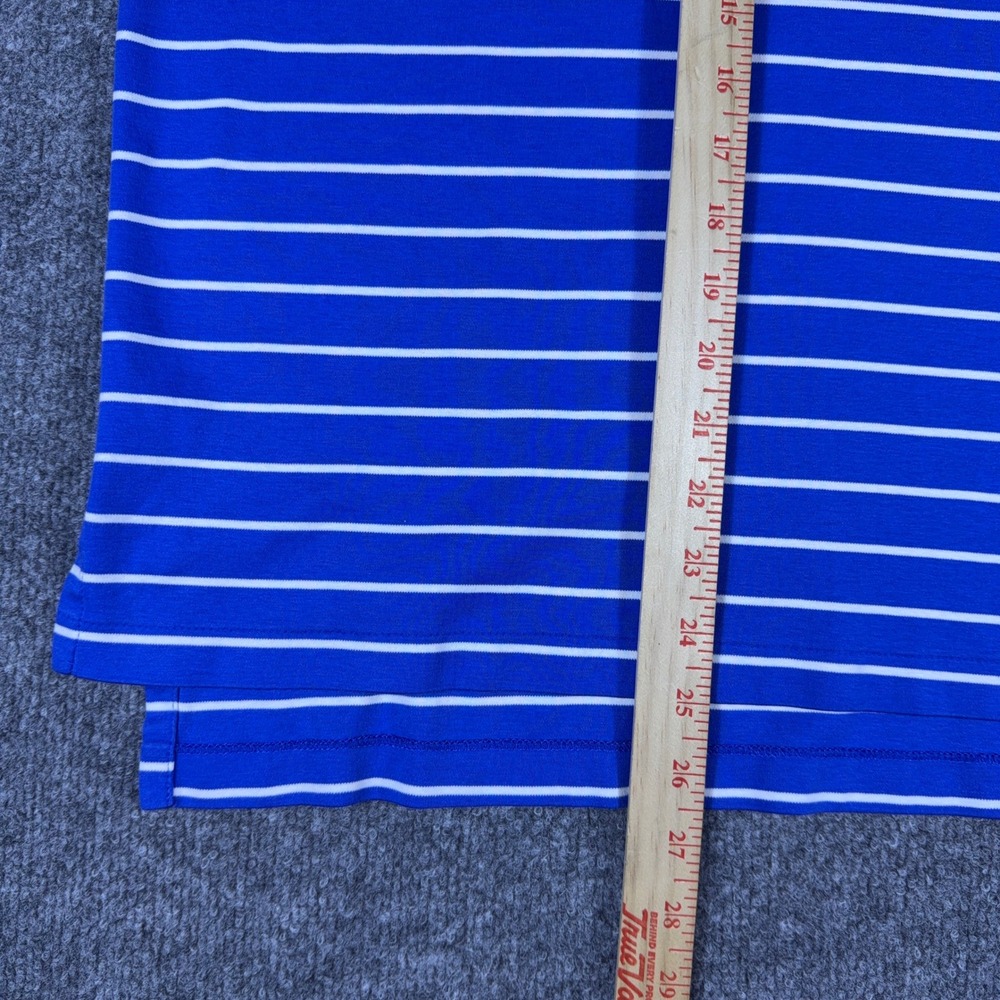 Polo Ralph Lauren Mens Large Blue White Striped Pima Soft Touch Polo Shirt L - Picture 8 of 10